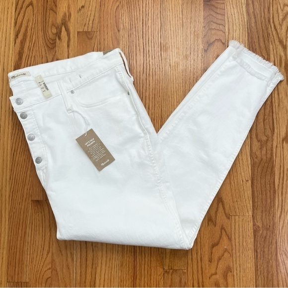 MADEWELL 10” High-Rise Skinny 37 T Tall white denim jeans NWT - Picture 1 of 16